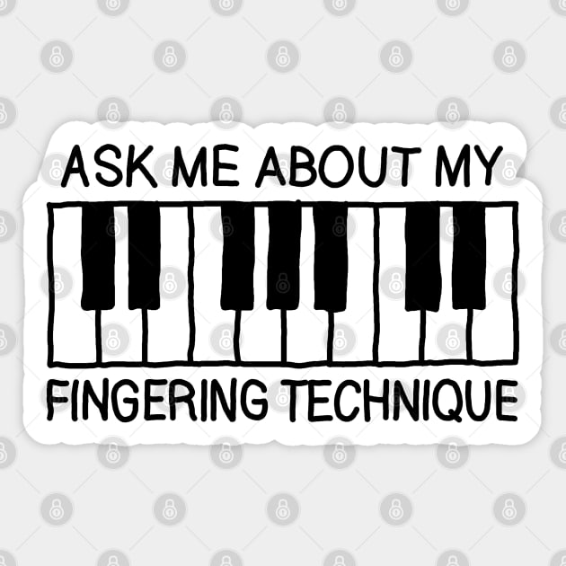 Fingering Technique - Music Joke Sticker by GAz